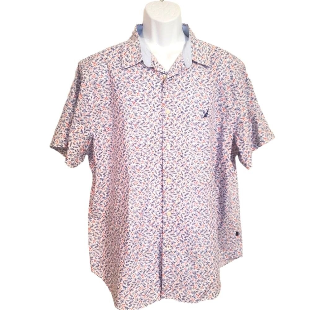 NAUTICA Blue Sail Men's classic fit button up shirt sz. XL